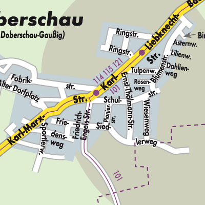 Stadtplan Doberschau - Dobruša