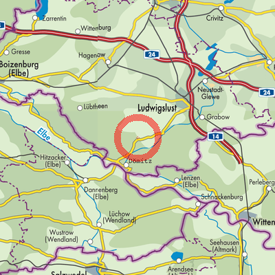 Landkarte Dömitz-Malliß