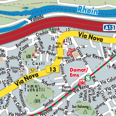Stadtplan Domat/Ems