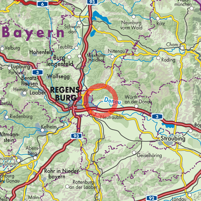 Landkarte Donaustauf (VGem)