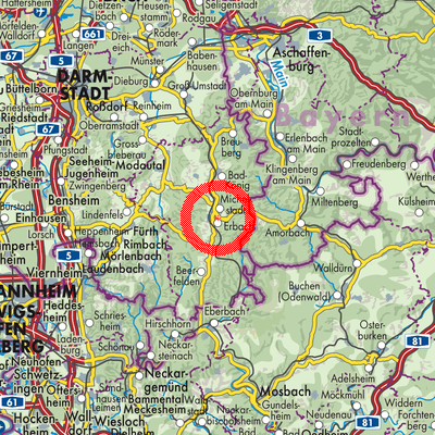 Landkarte Dorf-Erbach