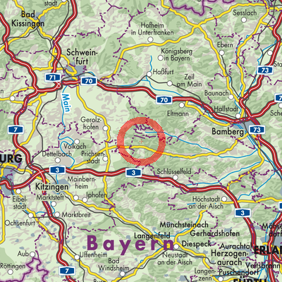 Landkarte Ebracher Forst