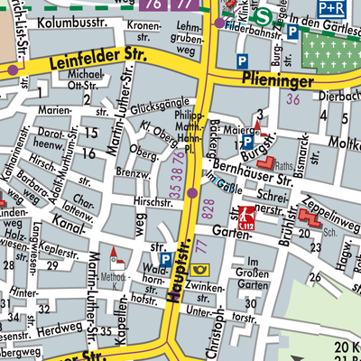 Echterdingen Stadtpläne und Landkarten