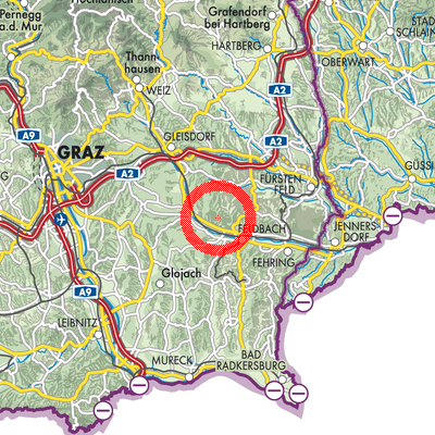 Landkarte Edelsbach bei Feldbach