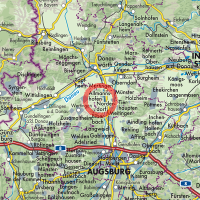 Landkarte Ehingen
