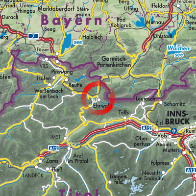 Landkarte Ehrwald