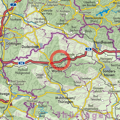 Landkarte Eichsfeld-Wipperaue