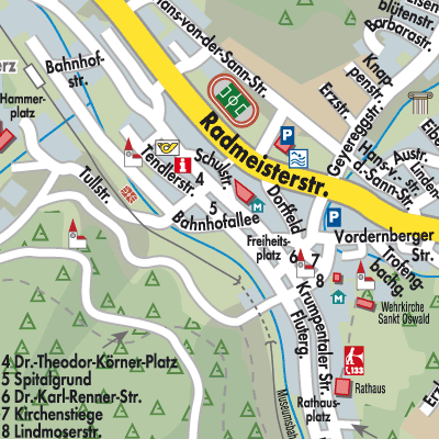 Stadtplan Eisenerz