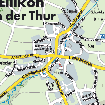 Stadtplan Ellikon an der Thur