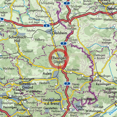 Landkarte Ellwangen (Jagst)
