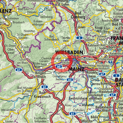 Landkarte Eltville am Rhein