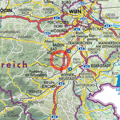 Landkarte Enzesfeld-Lindabrunn