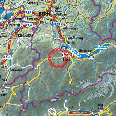 Landkarte Erlenbach im Simmental