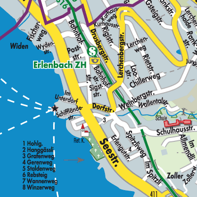 Stadtplan Erlenbach (ZH)