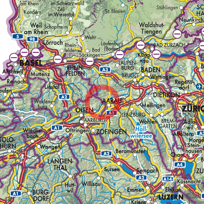 Landkarte Erlinsbach (AG)