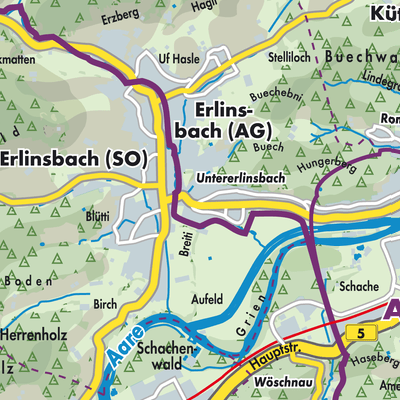 Übersichtsplan Erlinsbach (AG)