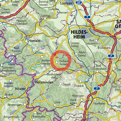 Landkarte Eschershausen-Forst