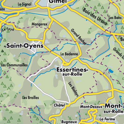 Übersichtsplan Essertines-sur-Rolle
