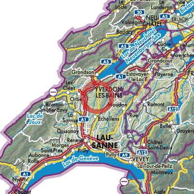 Landkarte Essertines-sur-Yverdon