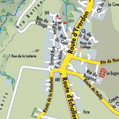 Stadtplan Essertines-sur-Yverdon