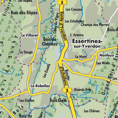 Übersichtsplan Essertines-sur-Yverdon
