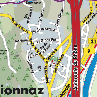 Stadtplan Evionnaz