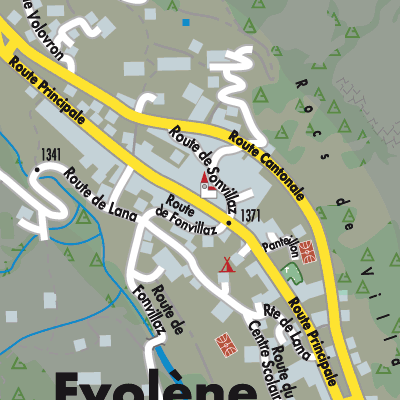 Stadtplan Evolène