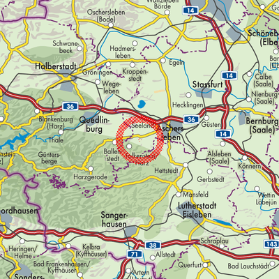 Landkarte Falkenstein/Harz