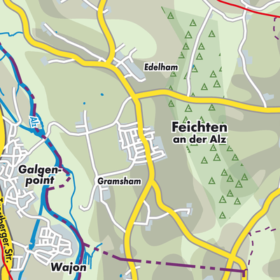 Feichten an der Alz Stadtpläne und Landkarten