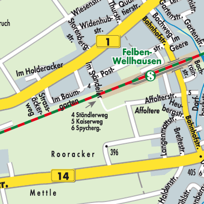 Stadtplan Felben-Wellhausen