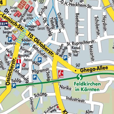 Stadtplan Feldkirchen in Kärnten