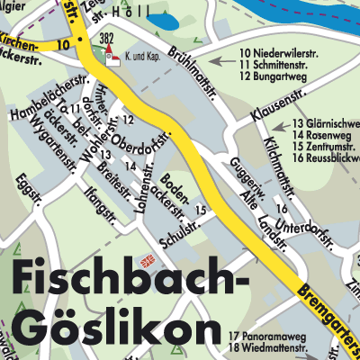 Stadtplan Fischbach-Göslikon