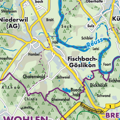 Übersichtsplan Fischbach-Göslikon