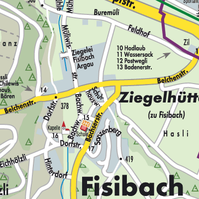 Stadtplan Fisibach