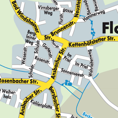 Stadtplan Flachslanden