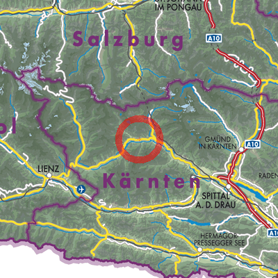 Landkarte Flattach