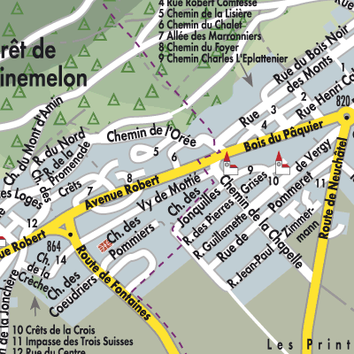 Stadtplan Fontainemelon