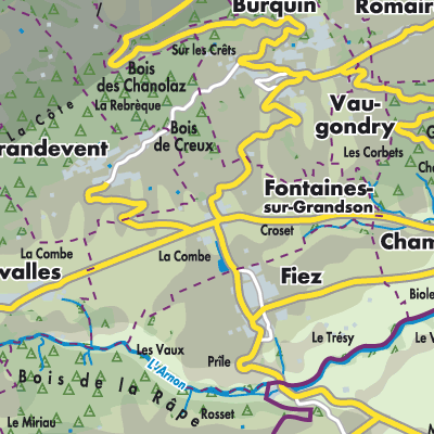 Übersichtsplan Fontaines-sur-Grandson