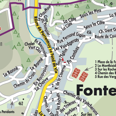Stadtplan Fontenais