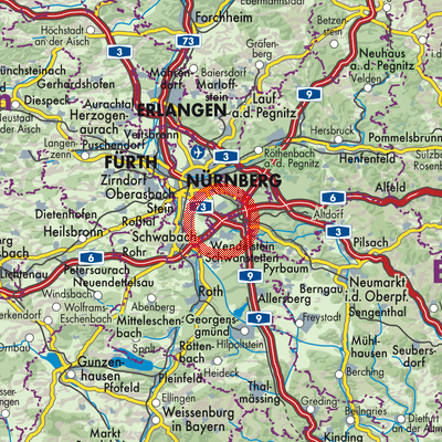 Landkarte Forst Kleinschwarzenlohe