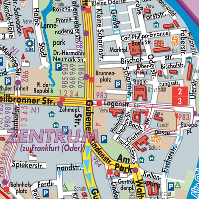 Stadtplan Frankfurt (Oder)