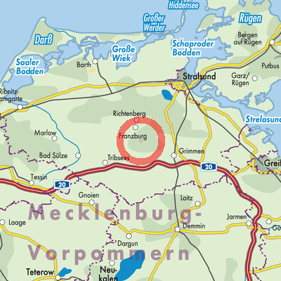 Landkarte Franzburg-Richtenberg