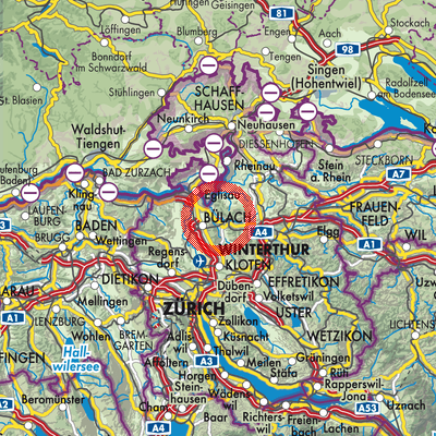 Landkarte Freienstein-Teufen