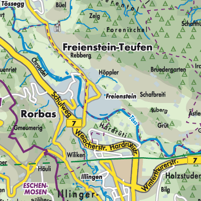 Übersichtsplan Freienstein-Teufen