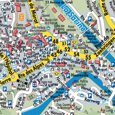 Stadtplan Fribourg - Freiburg