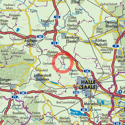 Landkarte Friedeburg (Saale)