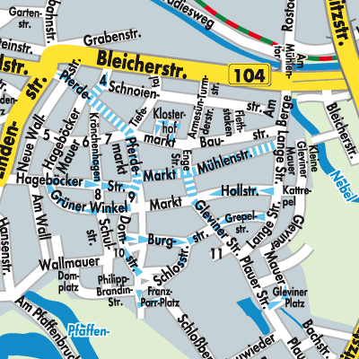 Güstrow - Stadtpläne und Landkarten