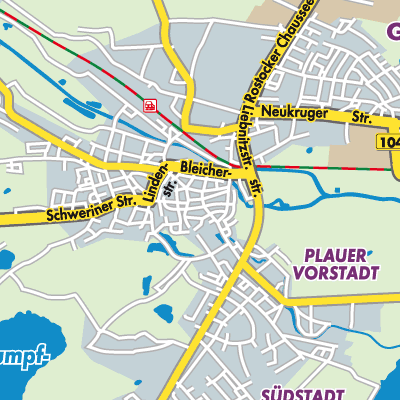 Güstrow - Stadtpläne und Landkarten