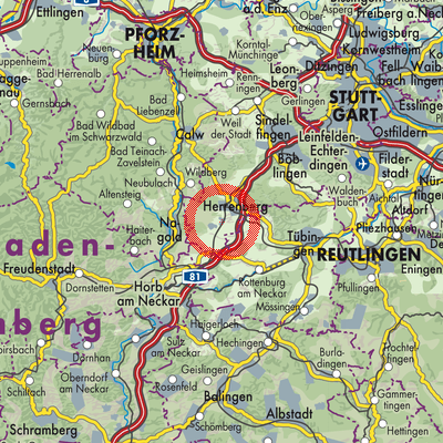 Landkarte Gäufelden-Nebringen
