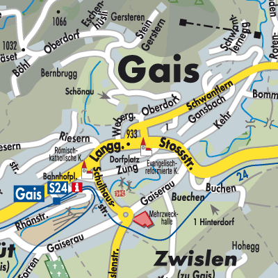 Gais - Stadtpläne und Landkarten